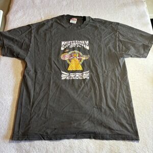 Vintage Hanes Confessions of a Dope Dealer Graphic T-Shirt Mens XL Faded Black